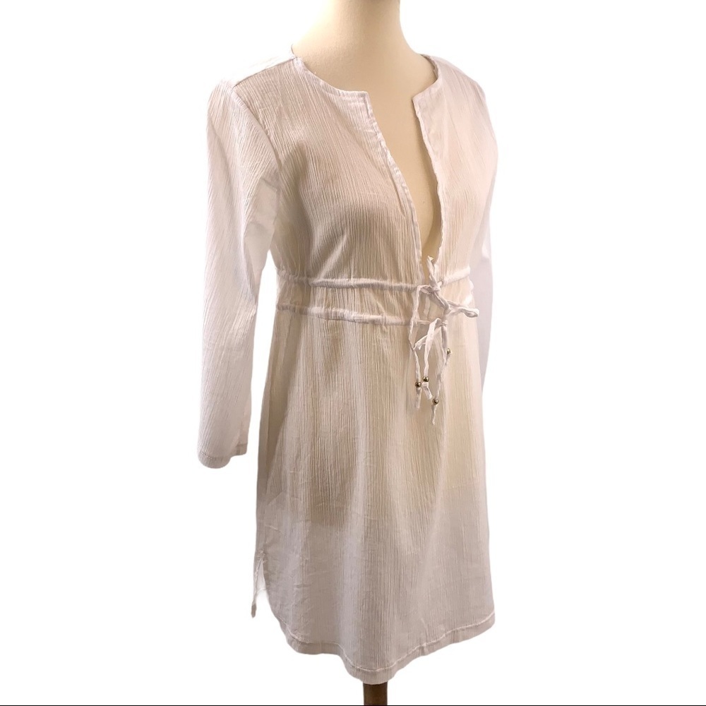 Capelli White Cotton Popover Swim Cover Up - Picture 6 of 9